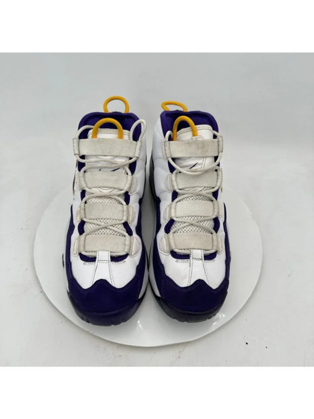 Nike Air Max Uptempo Lakers Derek Fisher Men Sz 10 311090-103 White Purple Shoes